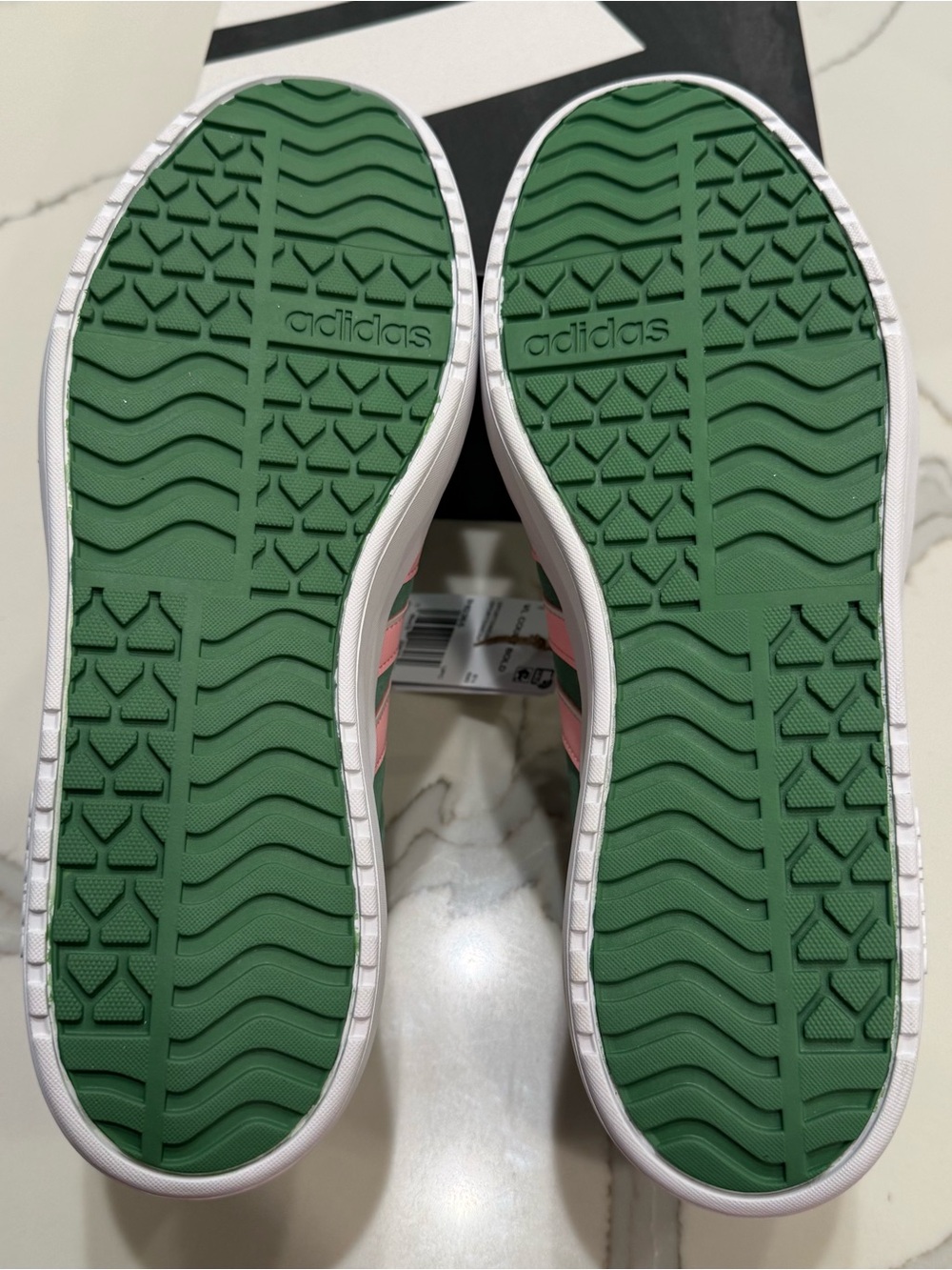 adidas Green Sneakers with Pink Three-Stripes Platform - Picture 7 of 10